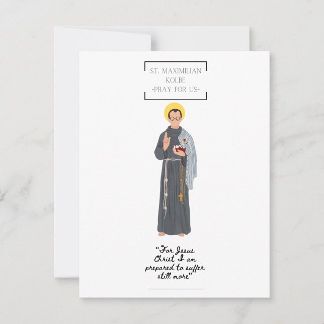 St. Maximilian Kolbe Flat Greeting Card (Front)