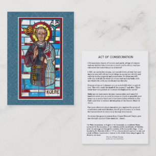 St. Maximilian Kolbe Immaculata Prayer Holy Card