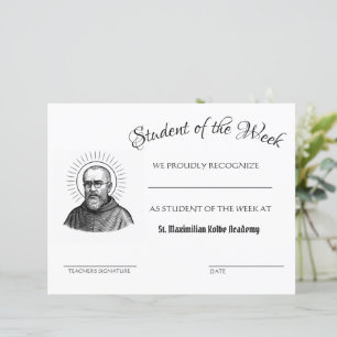 St. Maximilian Kolbe Student of the Week 