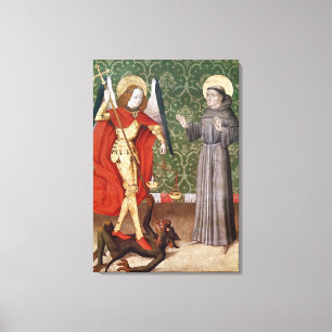 St. Michael and St. Francis of Assisi, c.1480 Canvas Print