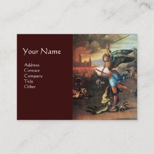 St Michael and the Dragon ,brown Business Card