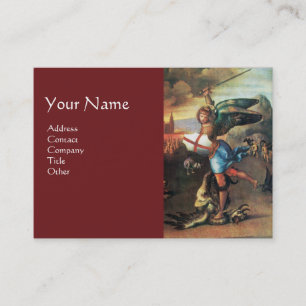St Michael and the Dragon , Red Business Card