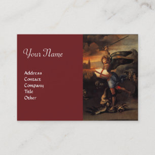 St Michael and the Dragon , Red Business Card