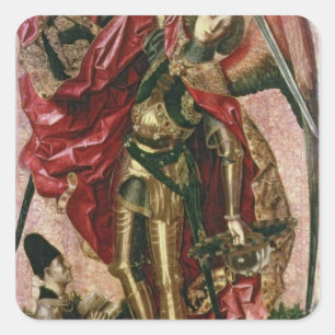 St. Michael and the Dragon Square Sticker