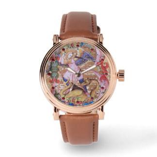 St. Michael Archangel And Dragon Antique Floral Watch