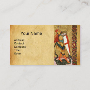 St. Michael Archangel and Dragon Sienese Business Card