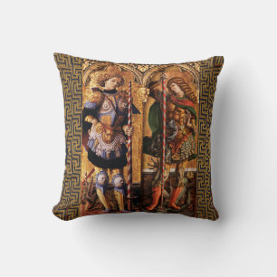 St. Michael Archangel and Saint George with Dragon Cushion