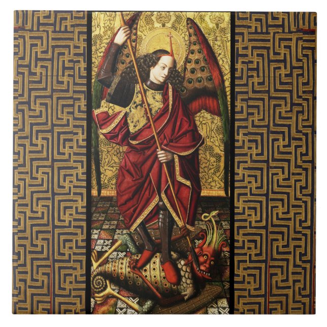 St. Michael Archangel Defeating The Devil Tile (Front)