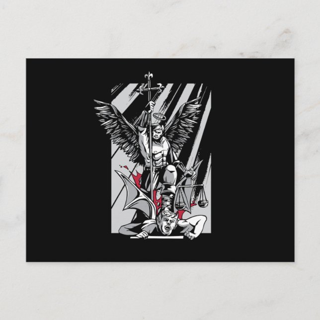 St Michael Archangel Evil Religion Faith Believer  Postcard (Front)