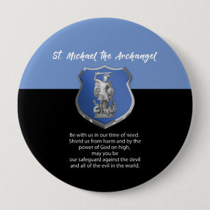 St. Michael Archangel Prayer Thinking of You 10 Cm Round Badge