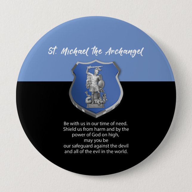 St. Michael Archangel Prayer Thinking of You 10 Cm Round Badge (Front)