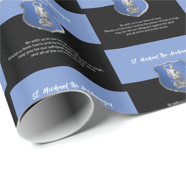 St. Michael Archangel Prayer Thinking of You Wrapping Paper (Roll Corner)