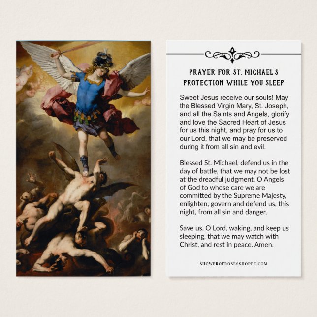 St. Michael Archangel Protection Catholic Prayer (Front & Back)