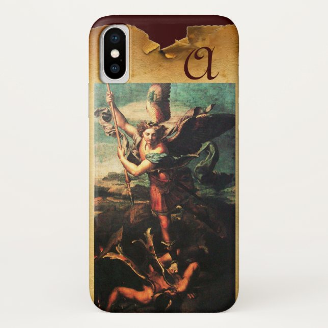 St MICHAEL ARCHANGEL VANGUISHING SATAN Monogram Case-Mate iPhone Case (Back)