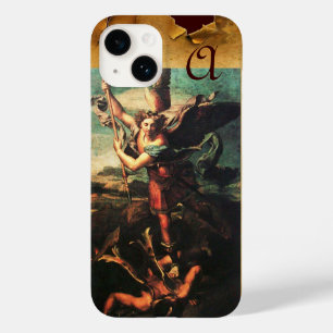 St MICHAEL ARCHANGEL VANGUISHING SATAN Monogram Case-Mate iPhone 14 Case