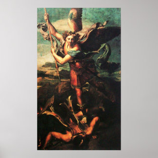 St MICHAEL ARCHANGEL VANGUISHING SATAN Poster