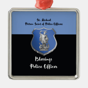 St. Michael Blessings to New Police Officer Metal Tree Decoration