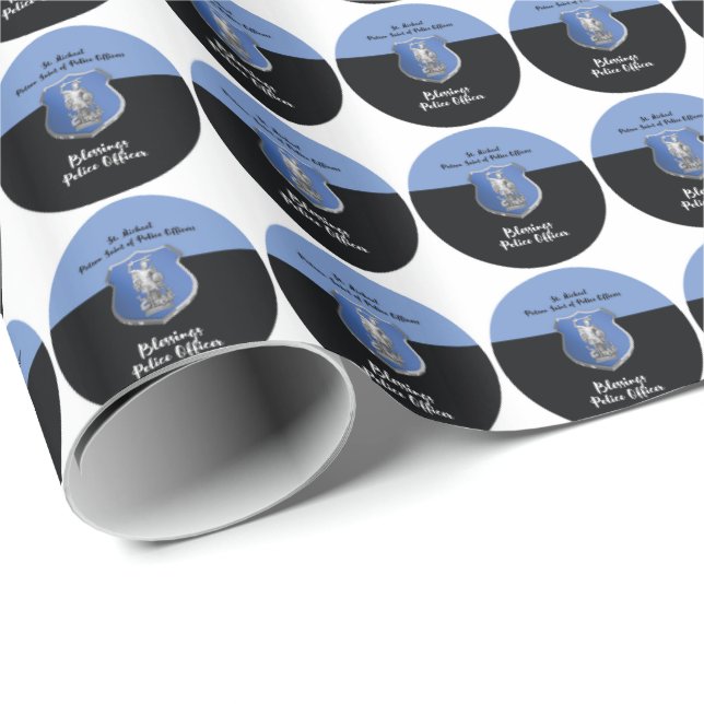 St. Michael Blessings to New Police Officer Wrapping Paper (Roll Corner)
