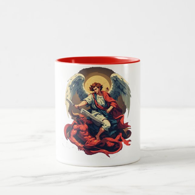 St Michael Defeating the Devil Coffee Mug (Center)