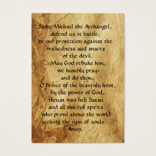 ST. MICHAEL ,DRAGON AND JUSTICE Prayer Card