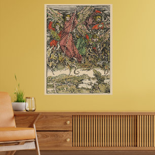 St. Michael Fighting the Dragon by Albrecht Dürer Poster