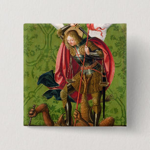 St. Michael Killing the Dragon 15 Cm Square Badge