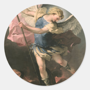 St. Michael, Luca Giordano (Fa Presto) Classic Round Sticker