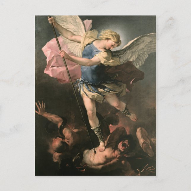 St. Michael, Luca Giordano (Fa Presto) Postcard (Front)