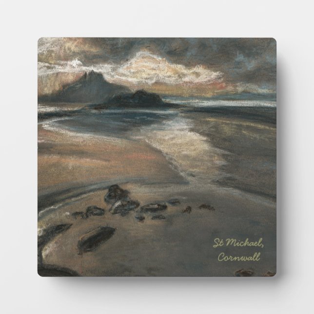 St Michael mount in Cornwall, England by A. Cook Plaque (Front)