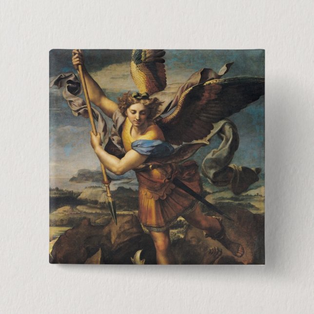 St. Michael Overwhelming the Demon, 1518 15 Cm Square Badge (Front)