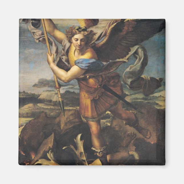 St. Michael Overwhelming the Demon, 1518 Magnet (Front)