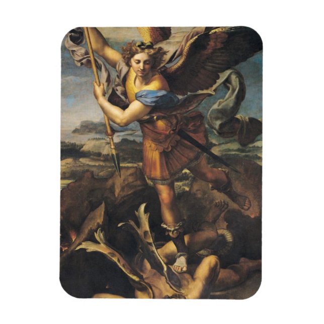 St. Michael Overwhelming the Demon, 1518 Magnet (Vertical)