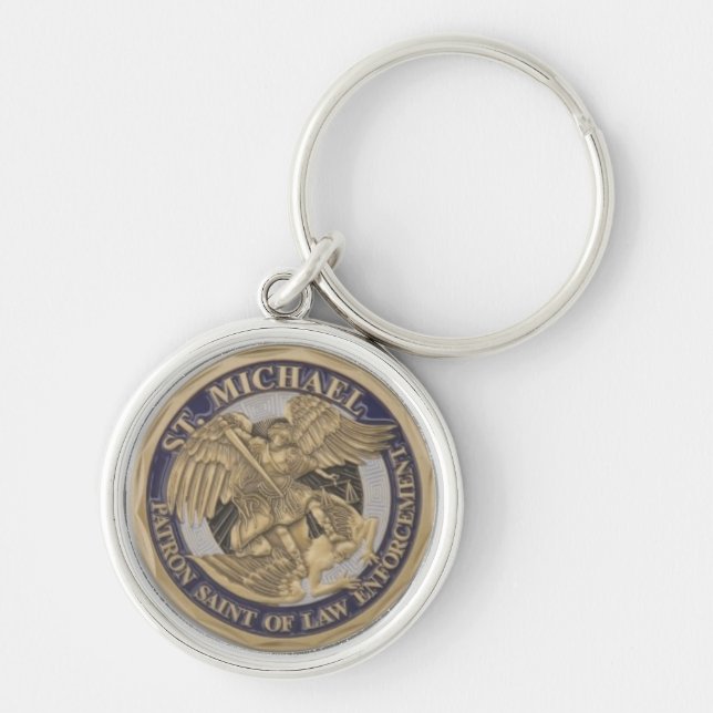 St MICHAEL PATRON SAINT OF LAW ENFORCEMENT Key Ring (Front)