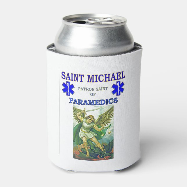 ST MICHAEL PATRON SAINT of PARAMEDICS Can Cooler (Can Front)