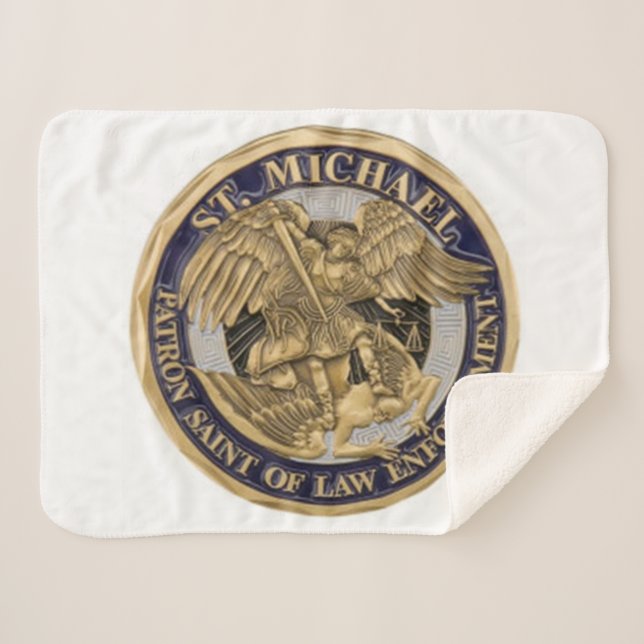 St. Michael, Patron Saint of Policemen Sherpa Blanket (Front (Horizontal))
