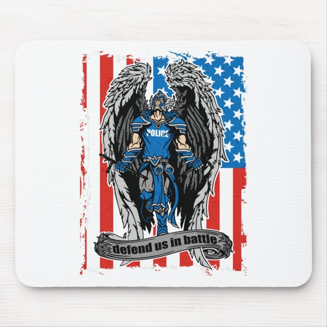 St. Michael Police Defend Us in Battle Mouse Pad (Front)
