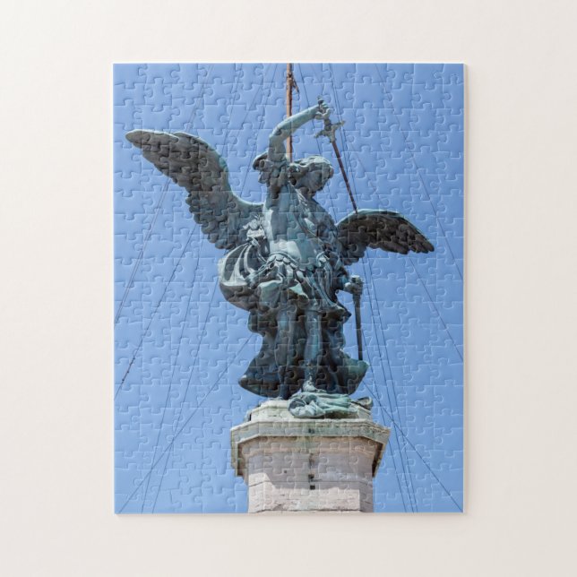 St Michael statue - Castel Sant'Angelo top, Rome Jigsaw Puzzle (Vertical)