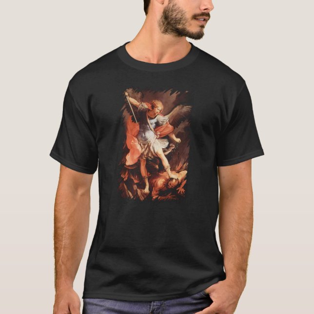 St Michael The Archangel Angel Saint by Guido Reni T-Shirt (Front)