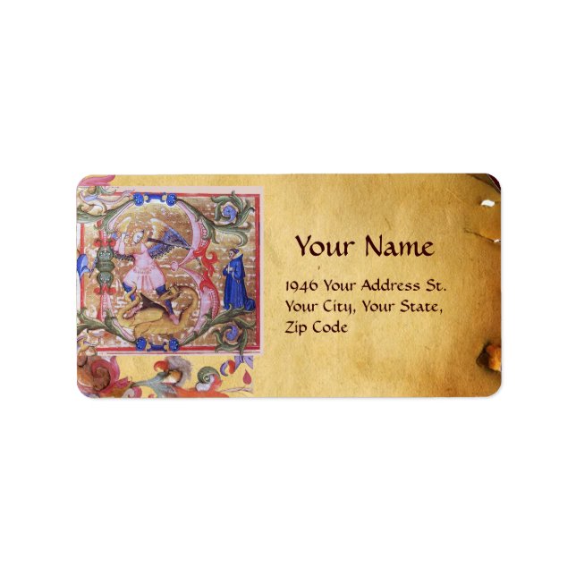 St. Michael the Archangel Antique Parchment Label (Front)