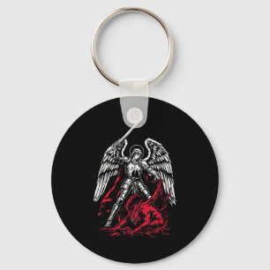 St Michael The Archangel Defeats Satan Catholic  Key Ring