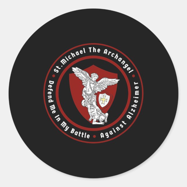 St. Michael The Archangel Help Me Against Heimerhe Classic Round Sticker (Front)
