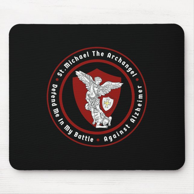 St. Michael The Archangel Help Me Against Heimerhe Mouse Pad (Front)