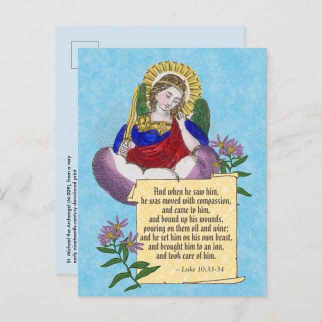 St. Michael the Archangel (M 009) & EMS/EMT Postcard (Front/Back)