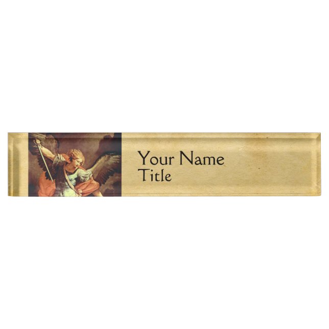 St. Michael the Archangel  Parchment Nameplate (Front)