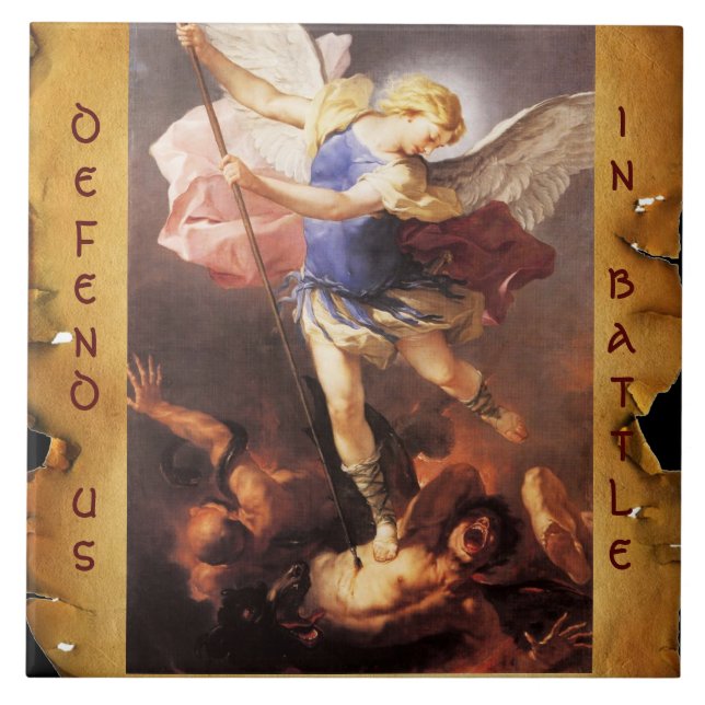 St. Michael the Archangel Parchment Tile (Front)