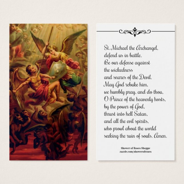 St. Michael the Archangel Prayer Holy Card (Front & Back)
