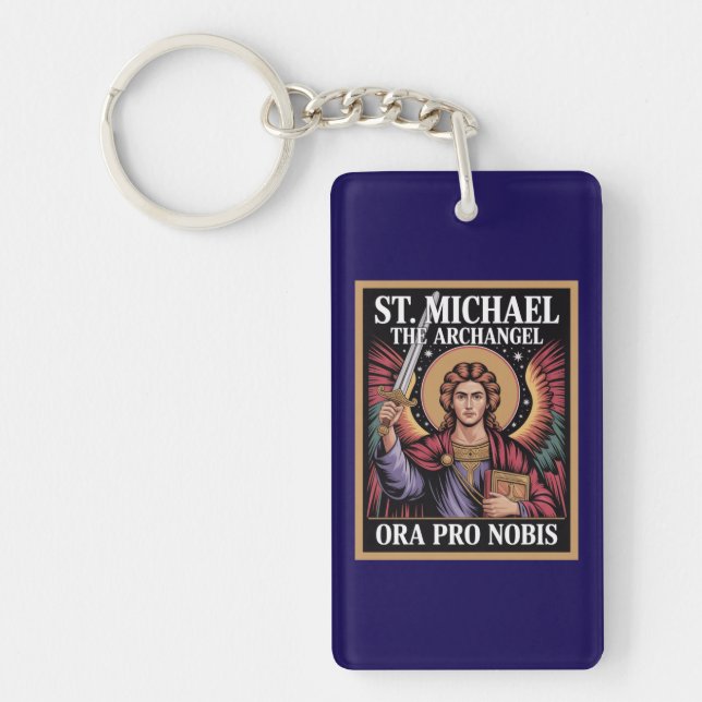 St Michael the Archangel Prayer Protection  Key Ring (Front)