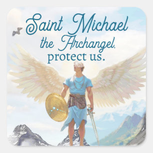 St. Michael the Archangel Protect Us Square Sticker