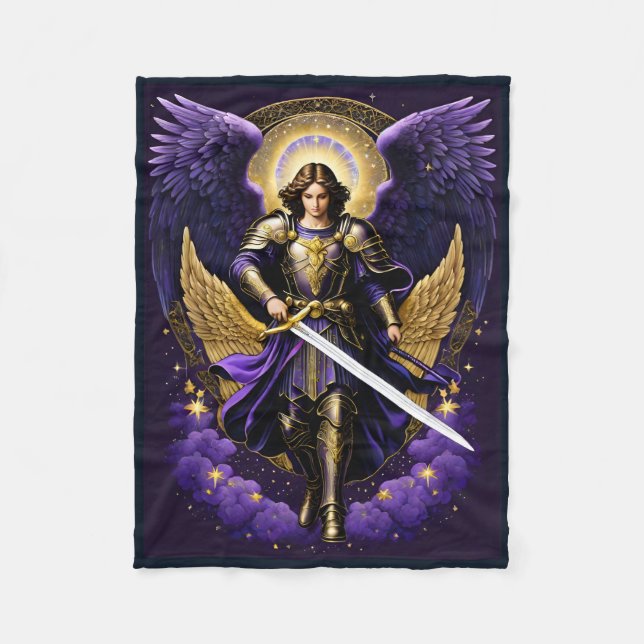 St Michael the Archangel Roman Catholic Fleece Blanket (Front)