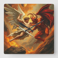 St Michael the Archangel Slays the Devil Clock